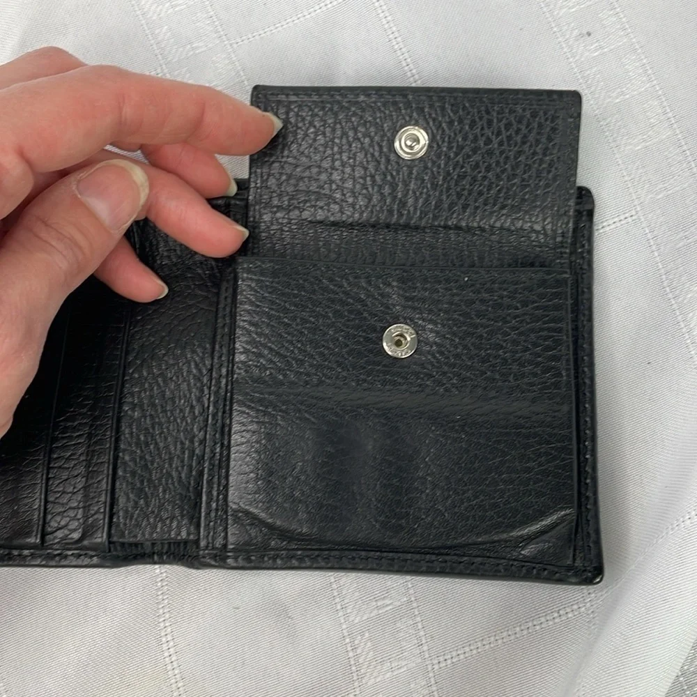 Gucci Bifold Compact Wallet GG Guccissima Monogram Canvas Black Web Tab